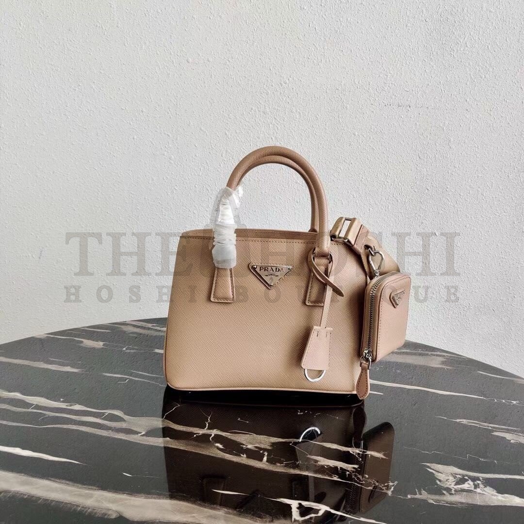 Pra*a Galleria Mini Bag In Beige Saffiano Leather Master Quality
