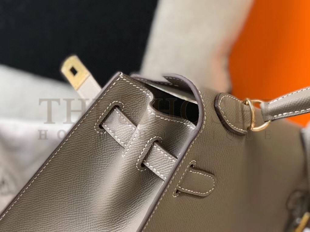 H**me5 Gris Asphalt Epsom Kelly 25cm Sellier Bag GHW Master Quality