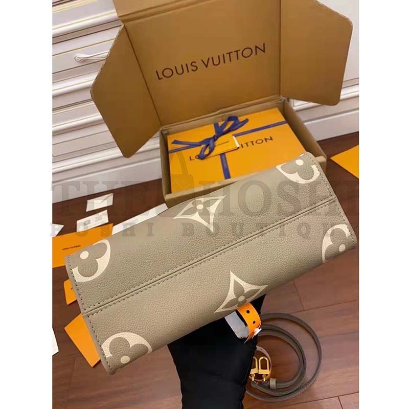 L0vis Vvtt0n LV Women Onthego Tote Beige Embossed Grained Cowhide Leather MM M45494 (35 x 27 x 14 cm）BB M47054 (18 x 15 x 8.5 cm) Master Quality