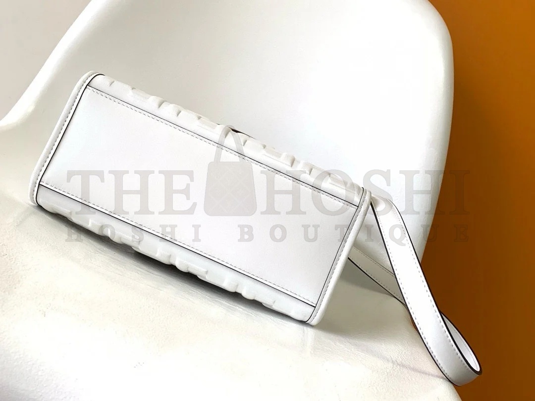 F**di Sunshine Small Tote Bag In White FF Calfskin Master Quality
