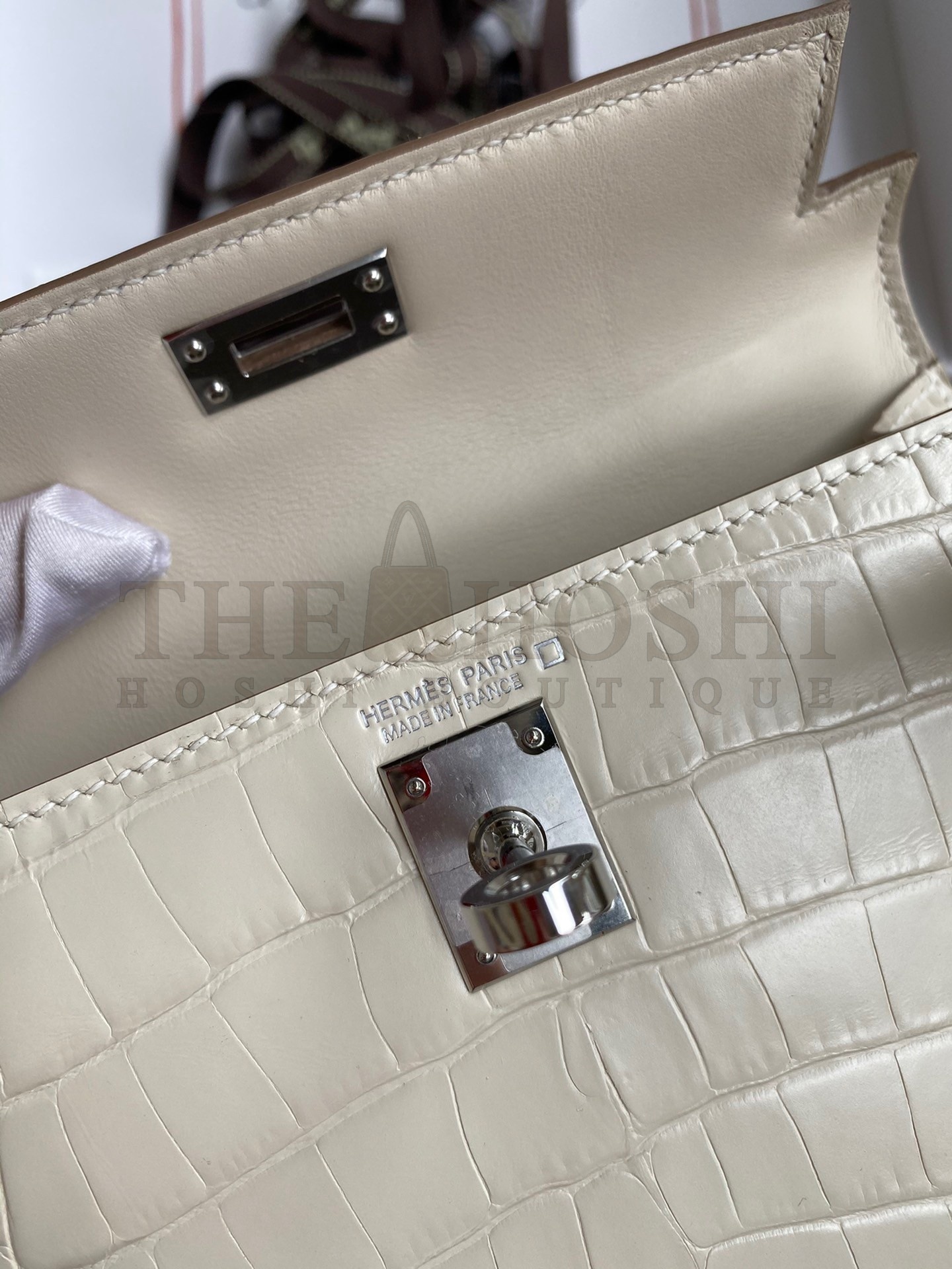 H**me5 Kelly Mini II Sellier Handmade Bag In Beton Matte Alligator Leather Master Quality