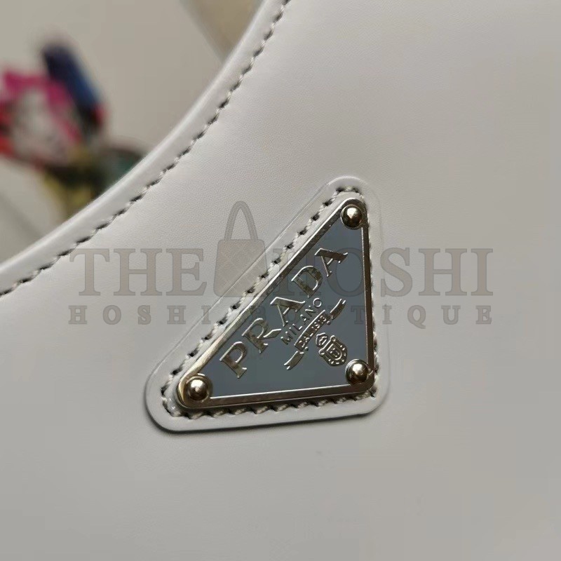 Pra*a Cleo Shoulder Large Bag In Blue Brushed Leather Master Quality