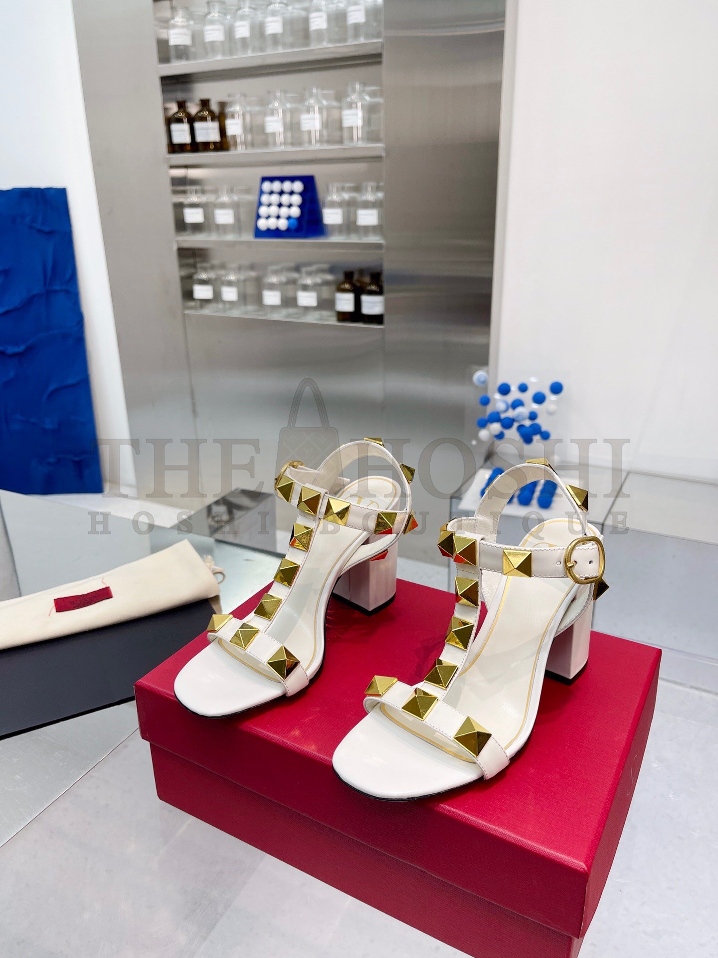 Va1e*ntin0 Roman Stud Sandals 90mm In White Calfskin Master Quality