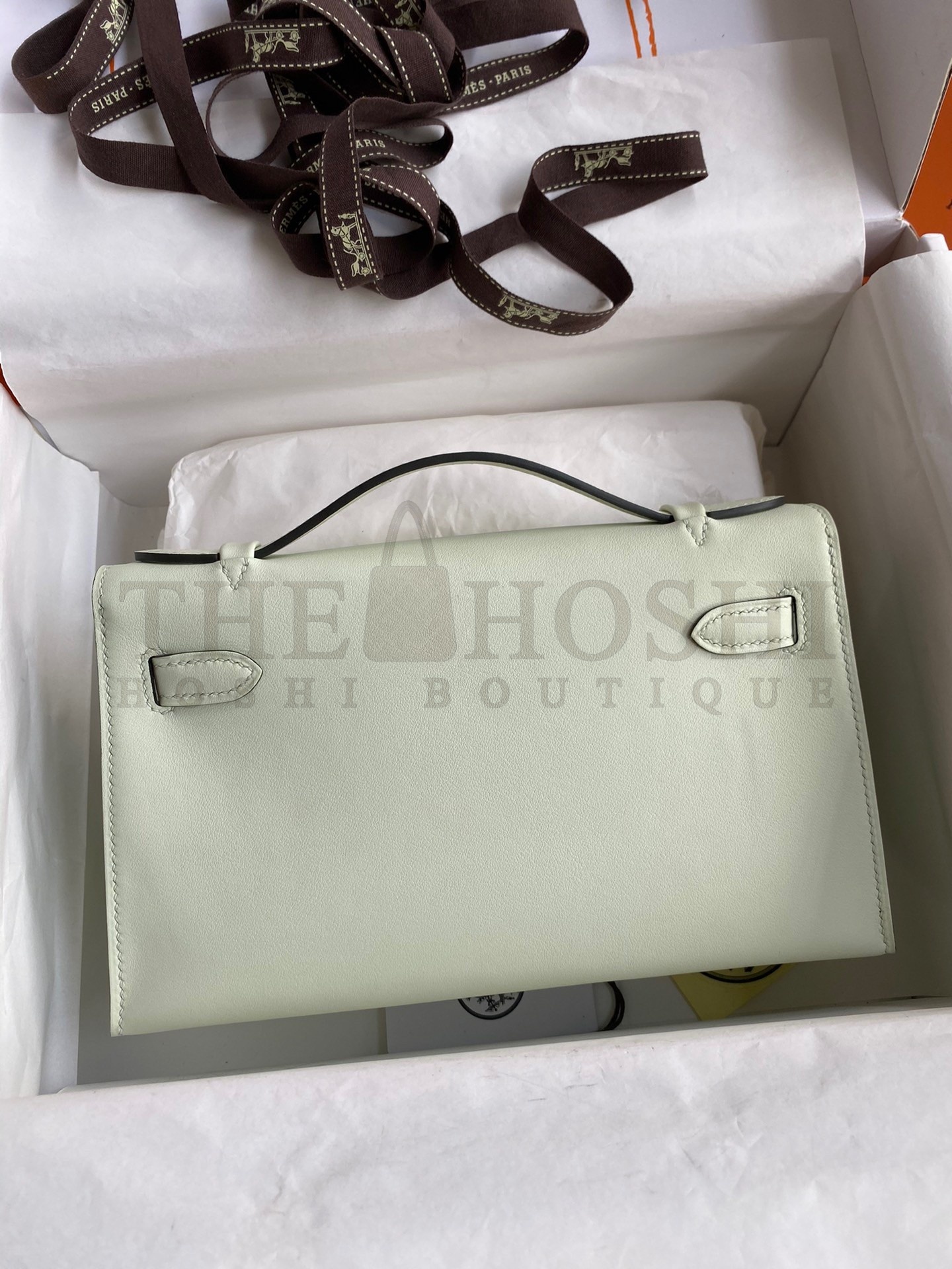H**me5 Kelly Pochette Handmade Bag In Vert Fizz Swift Calfskin Master Quality