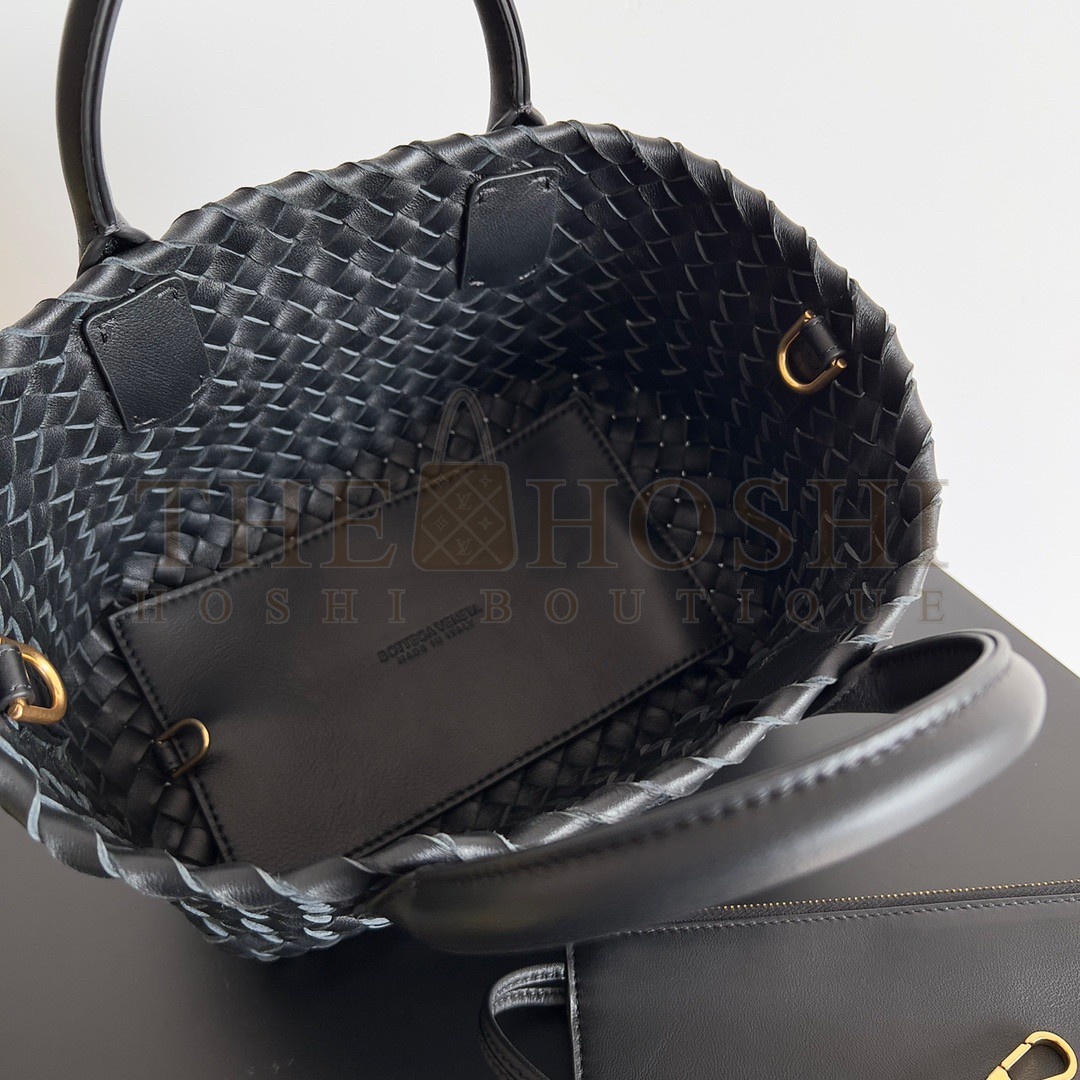 B0tt*ga Ven*ta Cabat Mini Bag In Black Intrecciato Lambskin Master Quality