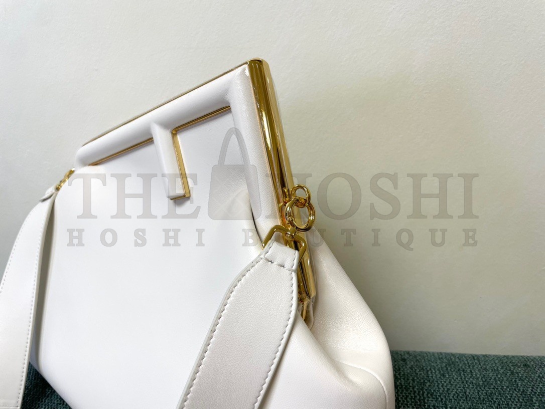 F**di First Medium Bag In White Nappa Leather Master Quality