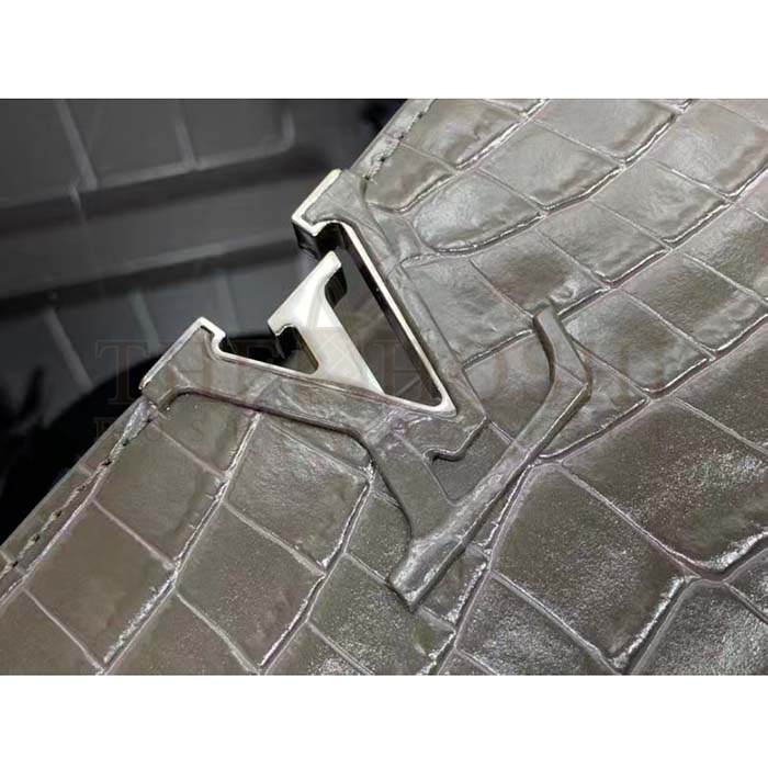 L0vis Vvtt0n LV Women Capucines BB Handbag Grey Crocodilien Brillant Savoir Faire Master Quality