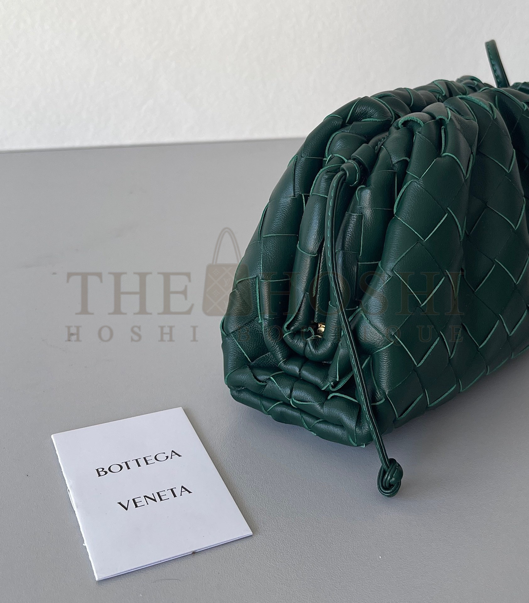 B0tt*ga Ven*ta Mini Pouch with Strap in Raintree Intrecciato Lambskin Master Quality