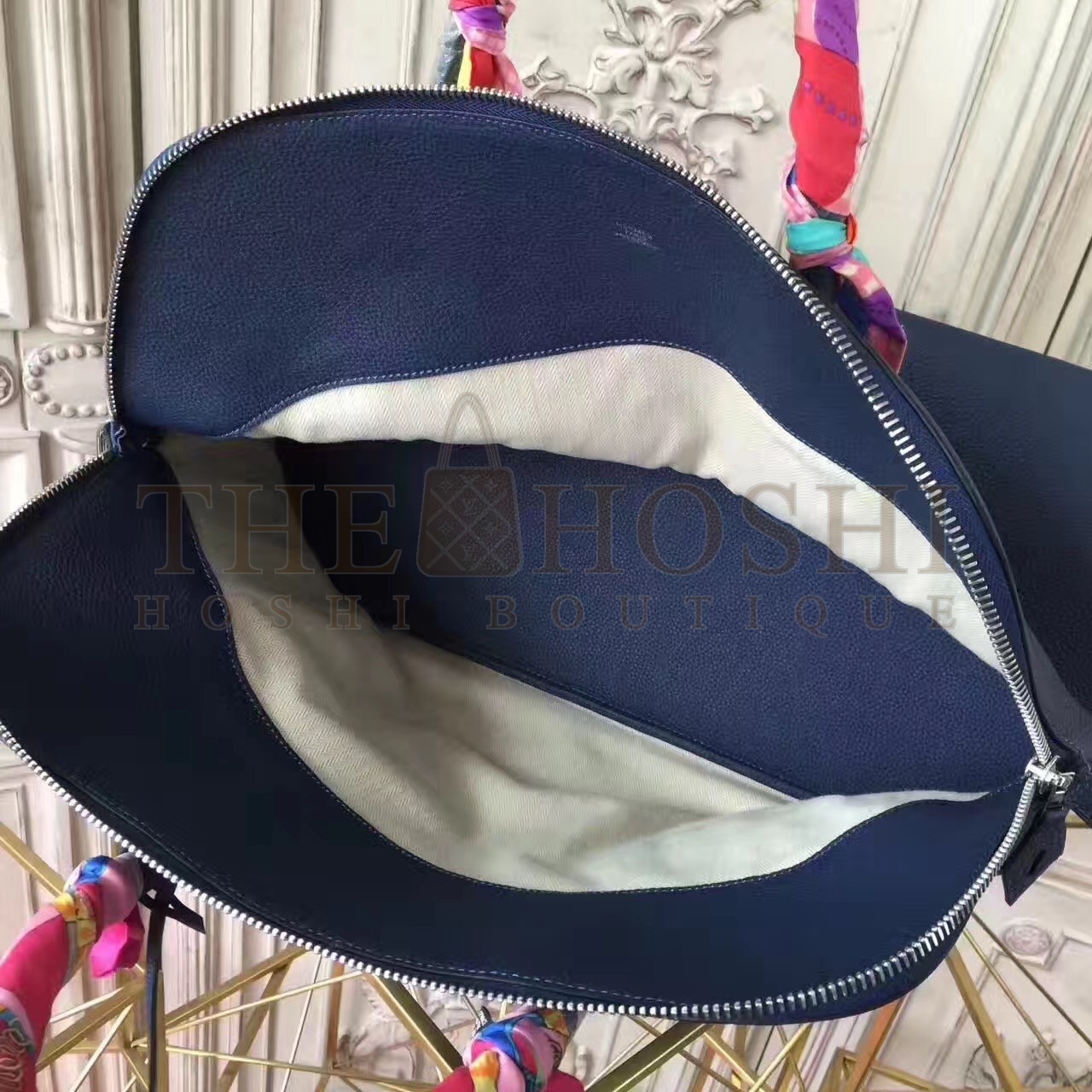 H**me5 Shark Bolide 45cm Bag In Blue Calfskin Master Quality