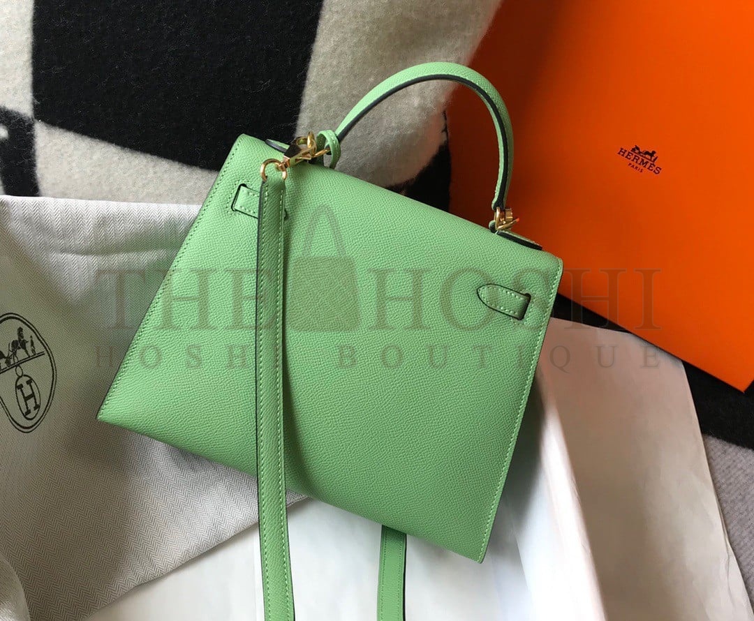 H**me5 Kelly 25cm Sellier Bag in Vert Criquet Epsom Calfskin GHW Master Quality