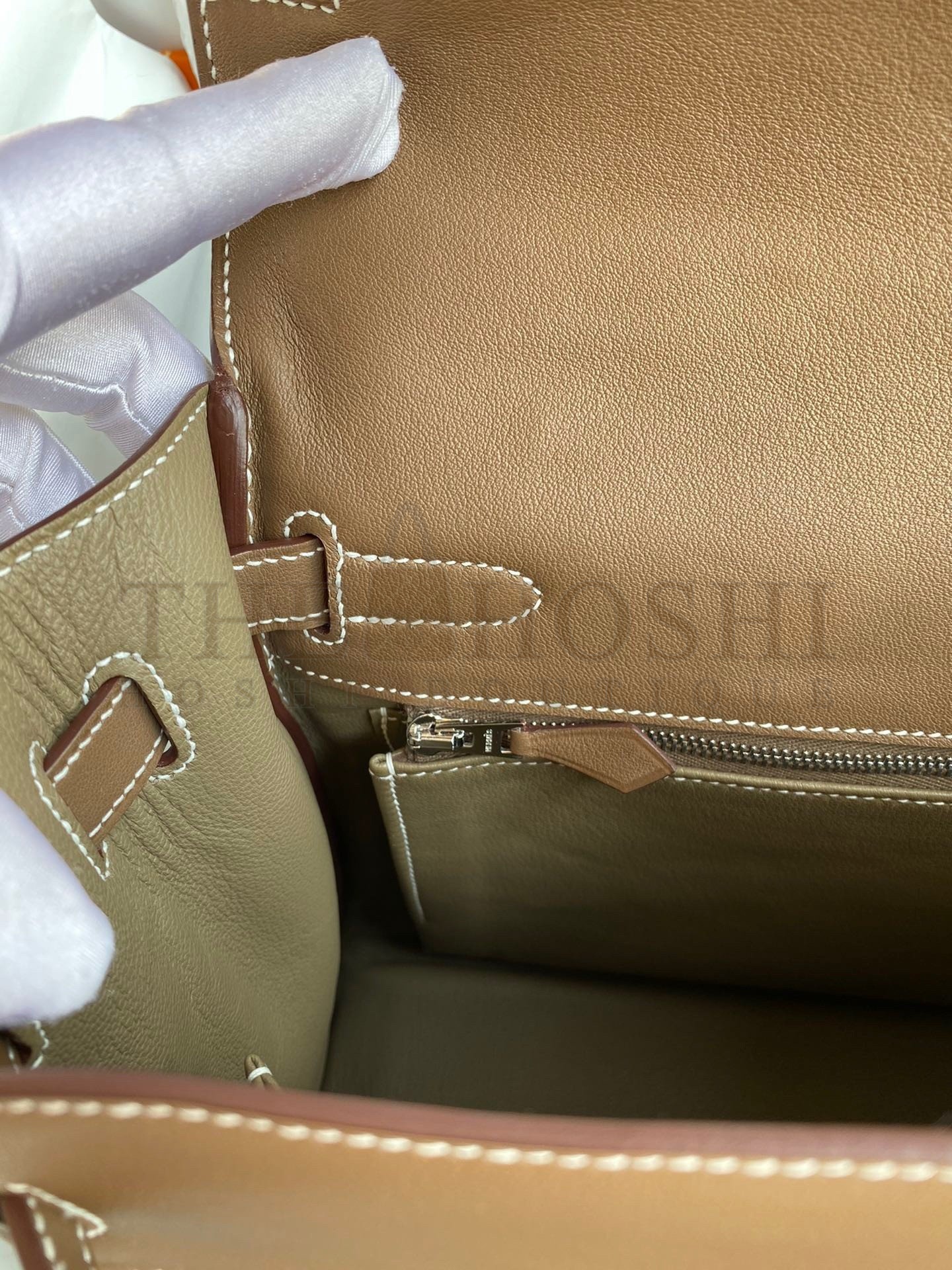 H**me5 Kelly Lakis 32 Handmade Bag In Taupe Swift Calfskin Master Quality