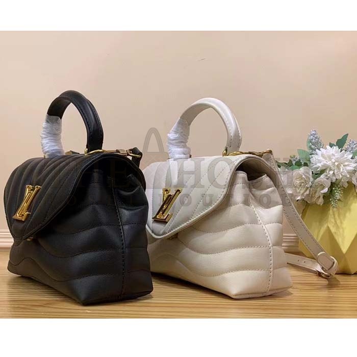 L0vis Vvtt0n LV Women Hold Me Top-Handle Bag Black Smooth Cowhide Leather Master Quality
