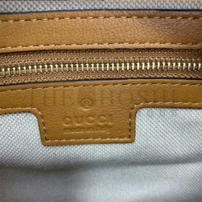 Gvc*1 Women Attache Large Shoulder Bag Dark Orange Leather Green Red Web Master Quality