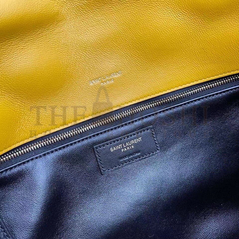 Sa1nt Lau*nt Sade Puffer Envelope Clutch In Yellow Lambskin Master Quality