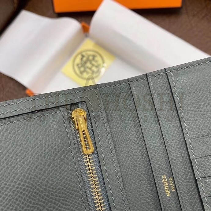 H**me5 Bearn Compact Wallet In Vert Amande Epsom Leather Master Quality