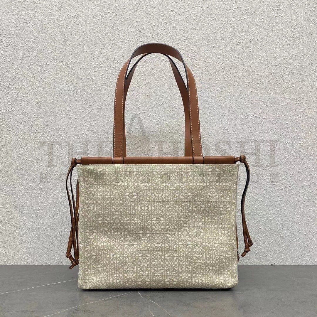 L0ew* Cushion Small Tote In Beige Anagram Jacquard Master Quality