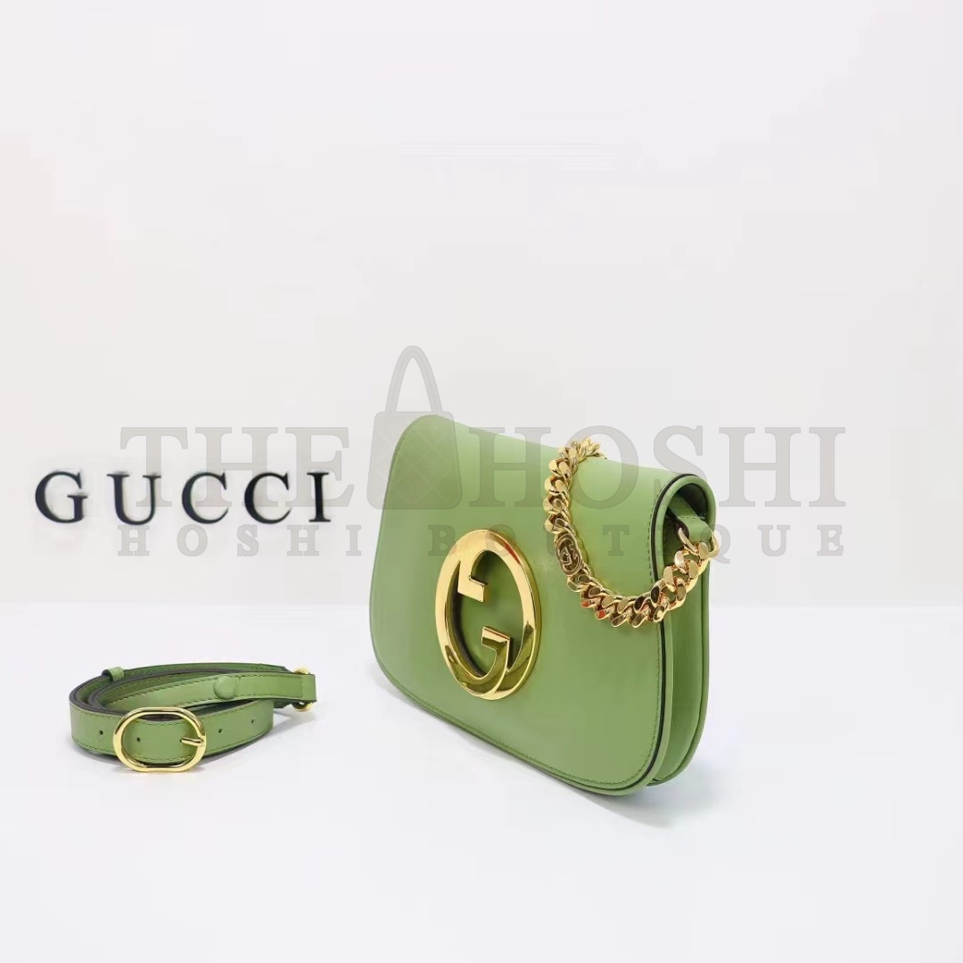 Gvc*1 Women GG Blondie Shoulder Bag Green Leather Round Interlocking G Master Quality