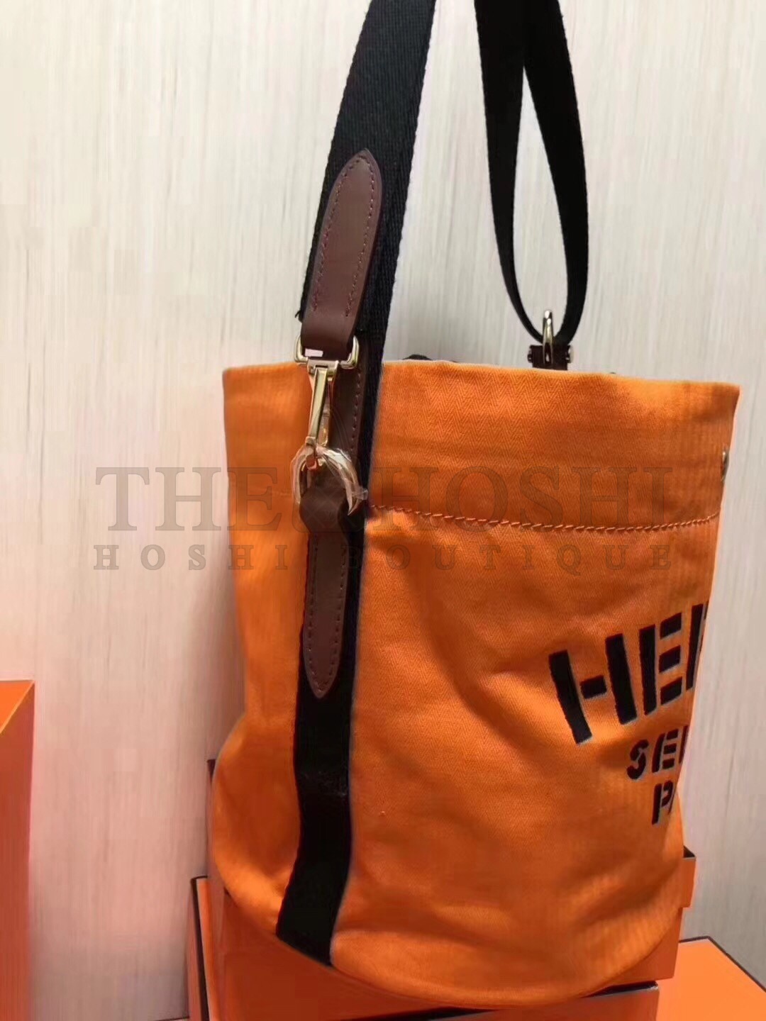 H**me5 Grooming Bucket Bag In Orange Canvas Master Quality