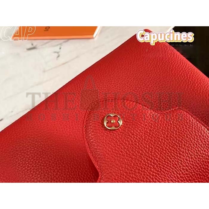 L0vis Vvtt0n LV Women Capucines BB Handbag Scarlet Red Taurillon Cowhide Leather Master Quality