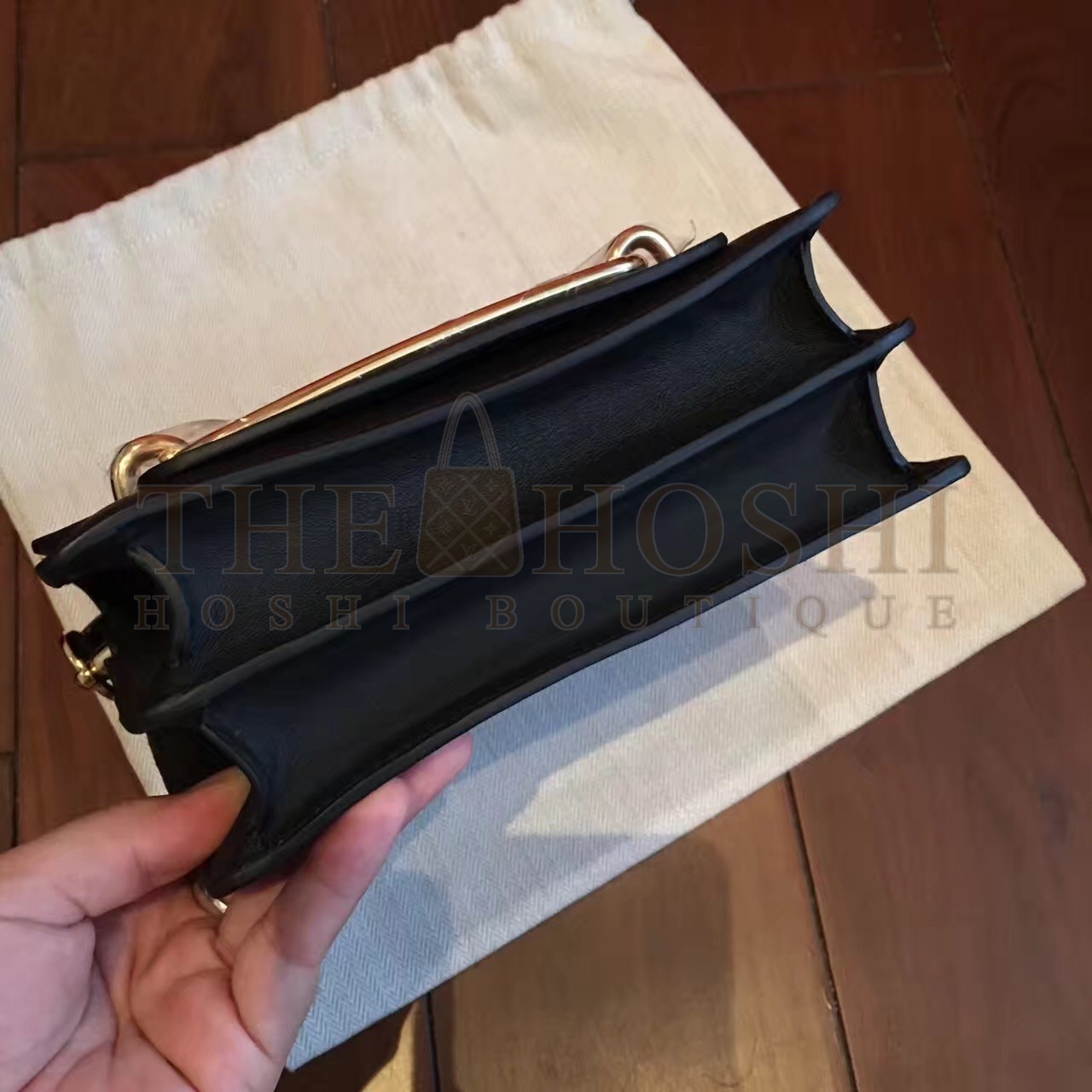 H**me5 Mini Sac Roulis Bag In Black Swift Leather Master Quality