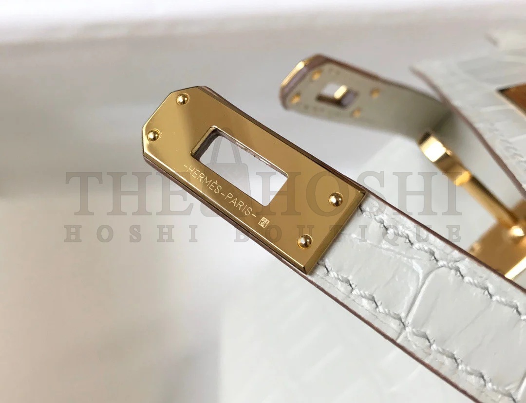 H**me5 Kelly Mini II Sellier Bag In Beton Crocodile Embossed Leather Master Quality