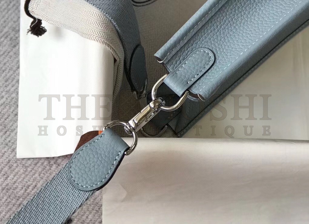 H**me5 Evelyne III TPM Bag In Blue Lin Clemence Leather Master Quality