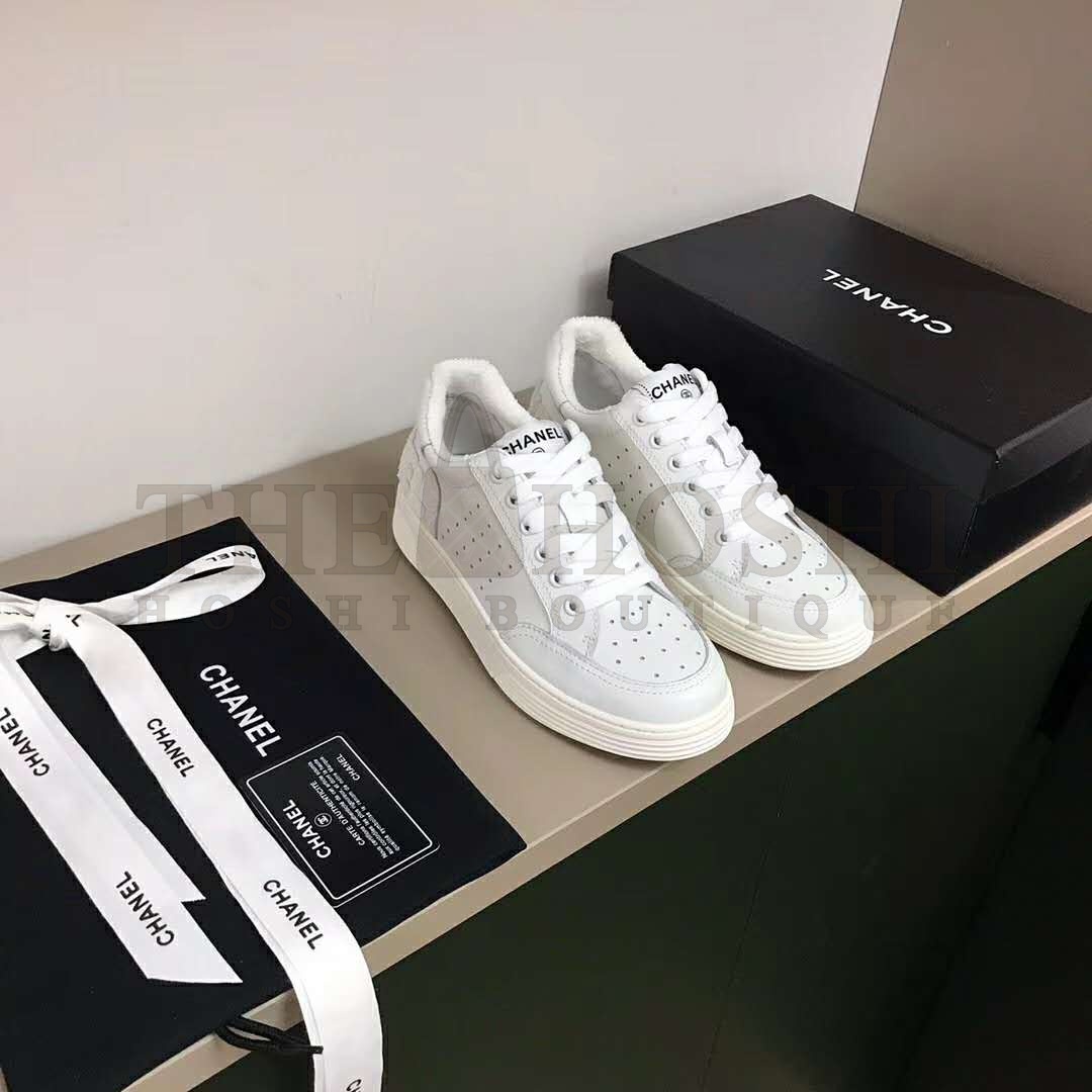 Ch**el Women Sneakers Calfskin White Master Quality