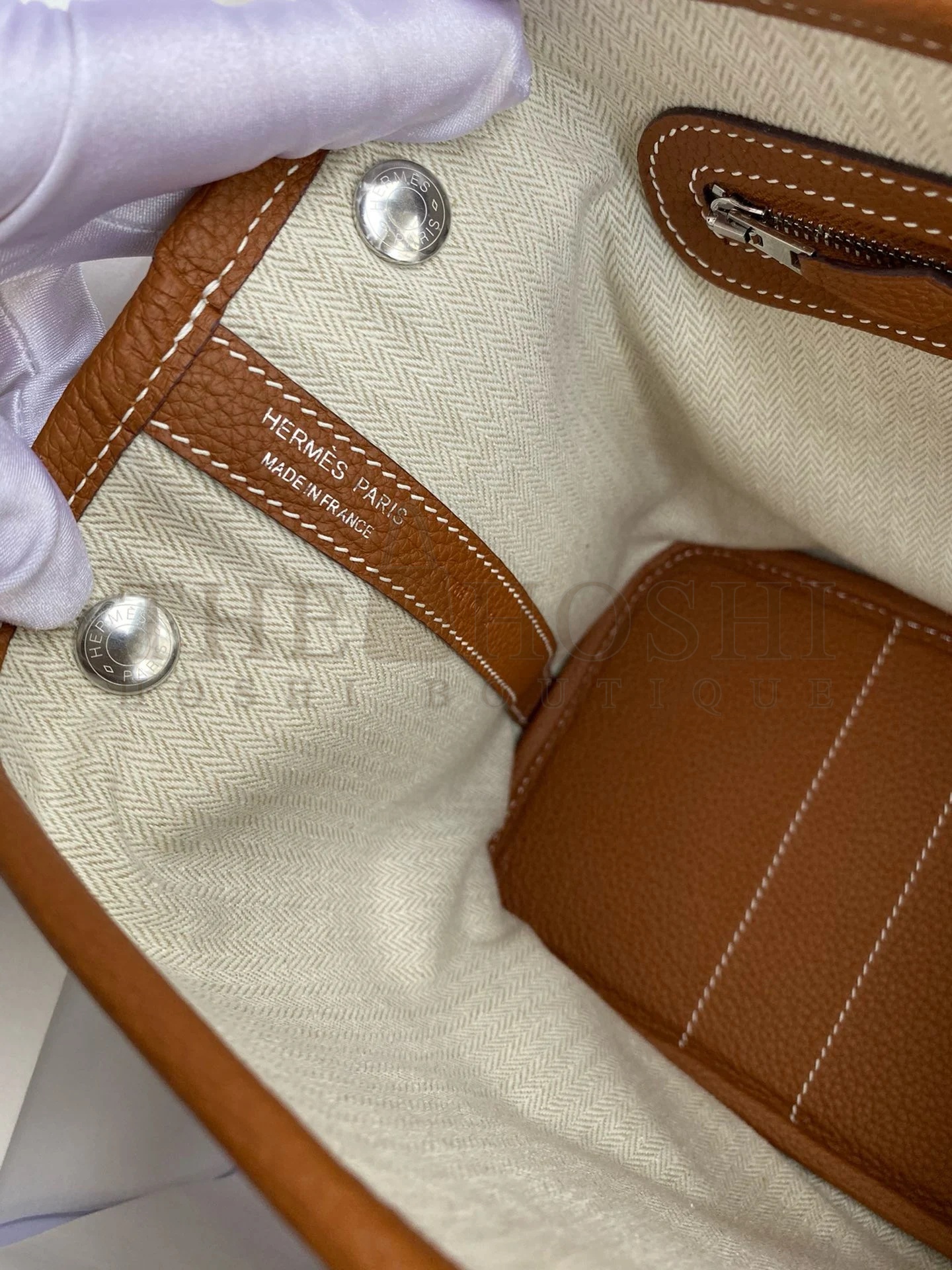 H**me5 Garden Party 30 Handmade Bag in Gold Clemence Leather Master Quality