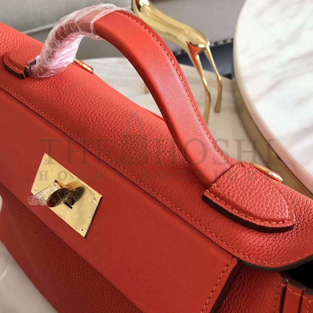 H**me5 24/24 29 Bag In Red Clemence Calfskin Master Quality
