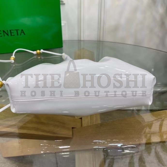 B0tt*ga Ven*ta Mini Pouch In White Patent Leather Master Quality