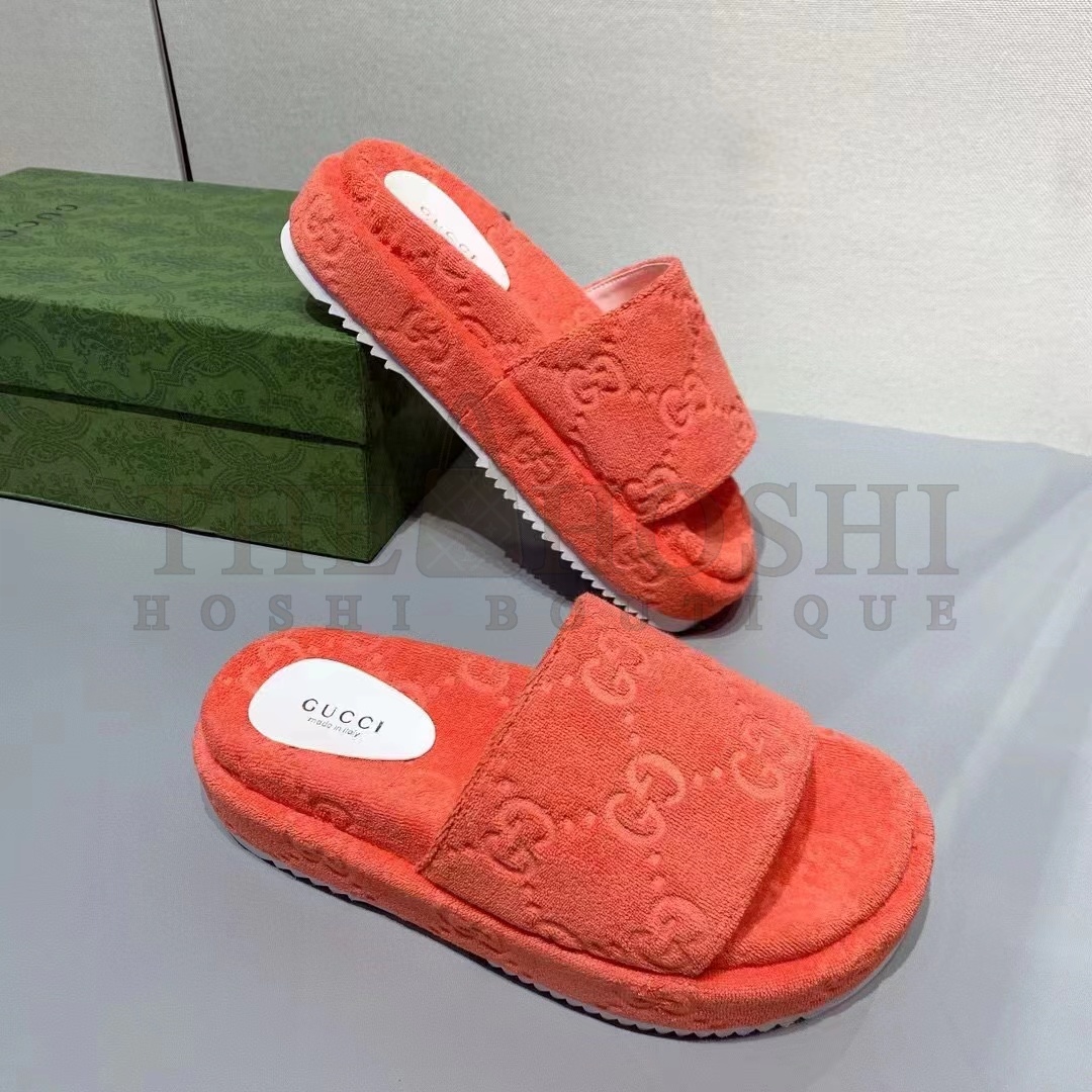 Gvc*1 Unisex G2 Platform Sandals Orange G2 Cotton Sponge Rubber Sole 3 Cm heel Master Quality
