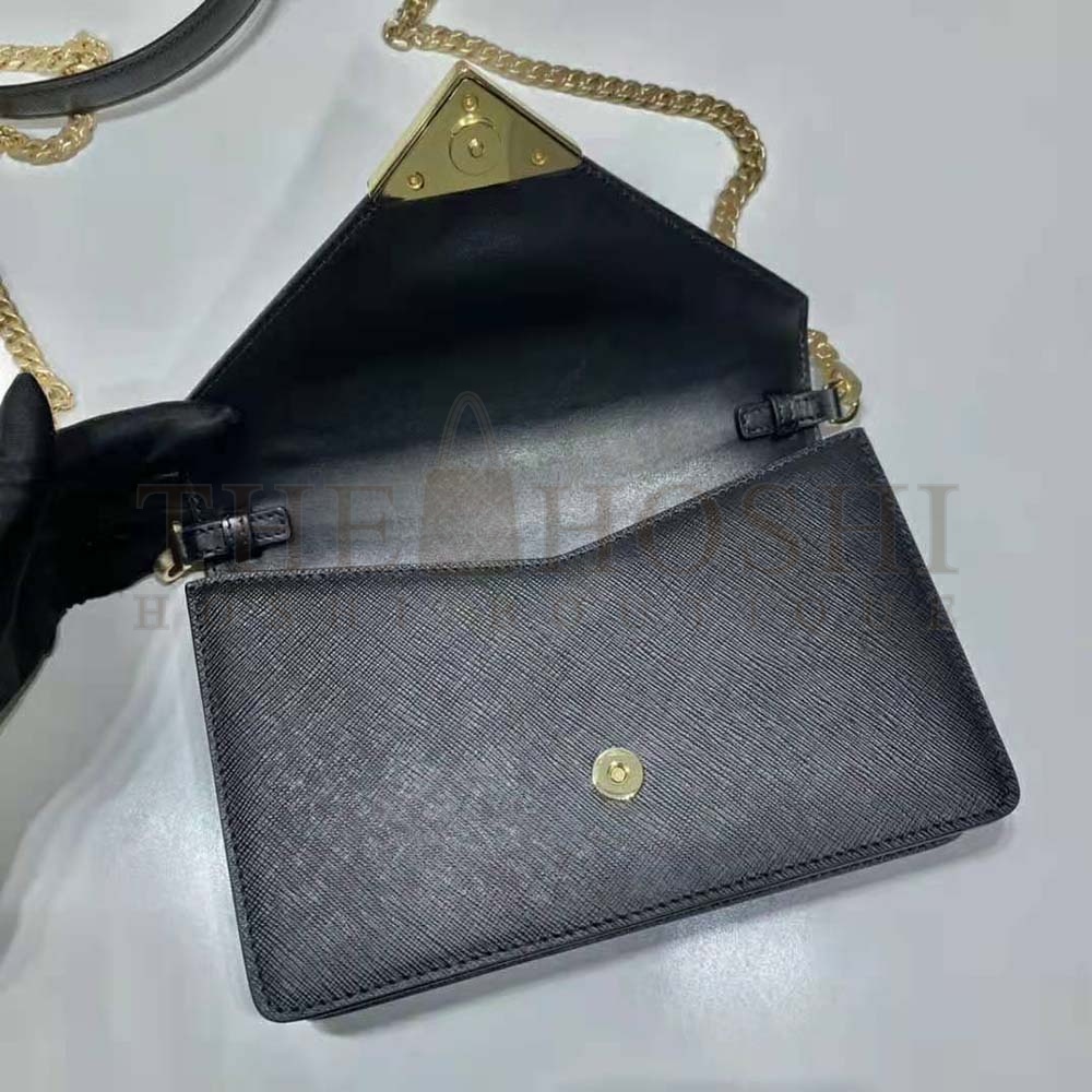 Pra*a Women Saffiano Leather Shoulder Bag-Black Master Quality