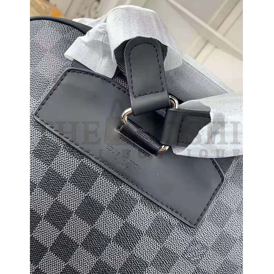 L0vis Vvtt0n LV Men Josh Backpack Bag in Damier Graphite Coated Canvas-Grey Master Quality