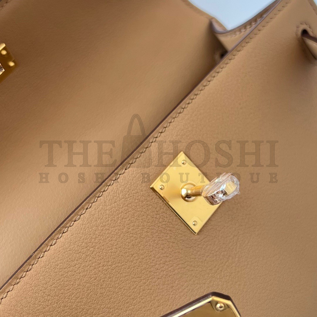 H**me5 Kelly Pochette Handmade Bag In Chai Swift Calfskin Master Quality