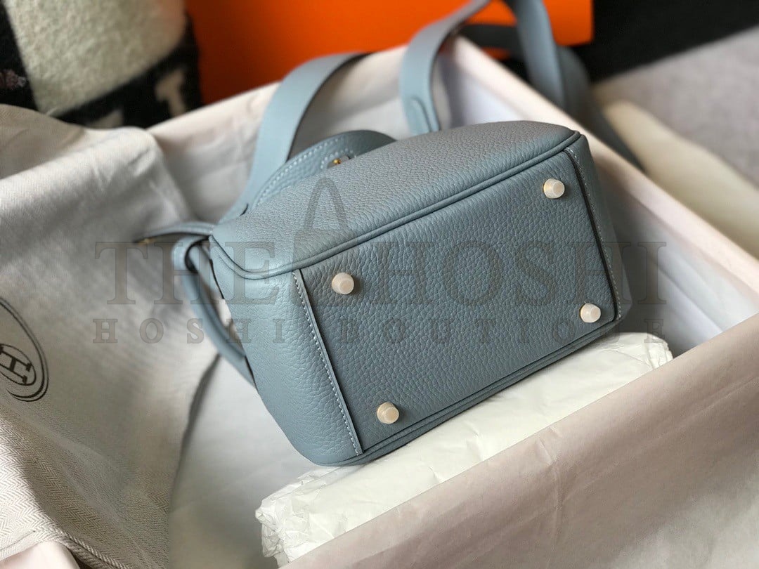 H**me5 Lindy Mini Bag In Blue Lin Clemence Leather GHW Master Quality
