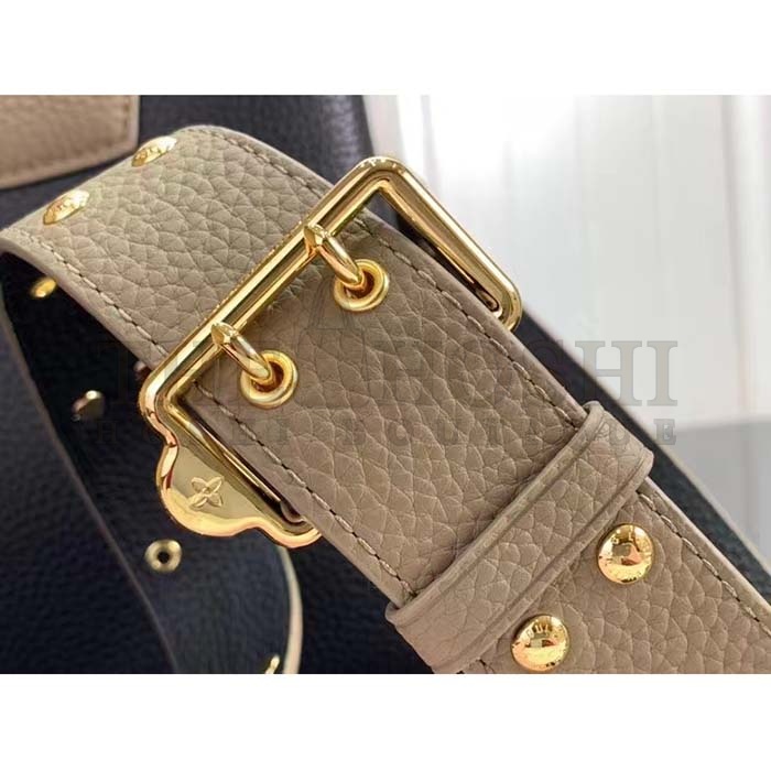 L0vis Vvtt0n LV Women Capucines MM Handbag Black Fusain Cognac Taurillon Cowhide Leather Master Quality