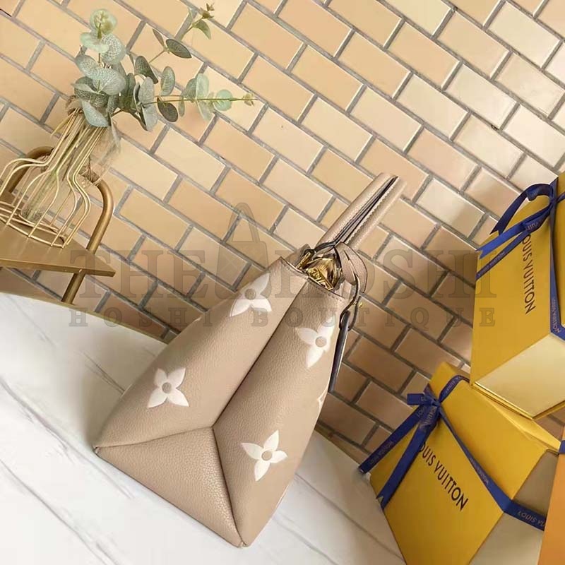 L0vis Vvtt0n LV Women Grand Palais Tote Bag Dove Monogram Embossed Grained Cowhide Master Quality