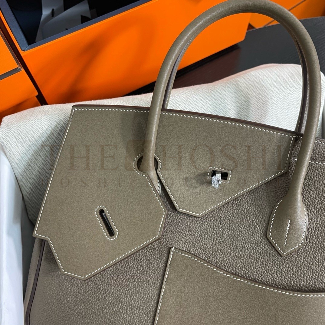 H**me5 Birkin 30 en Desordre Bag in Taupe Swift and Clemence Leather Master Quality