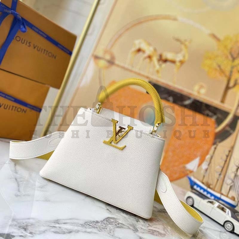 L0vis Vvtt0n LV Women Capucines BB Handbag White Taurillon Leather Master Quality