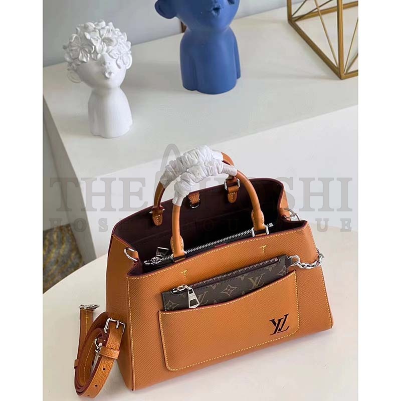 L0vis Vvtt0n LV Women Marelle Tote MM Gold Miel Brown Epi Grained Cowhide Master Quality
