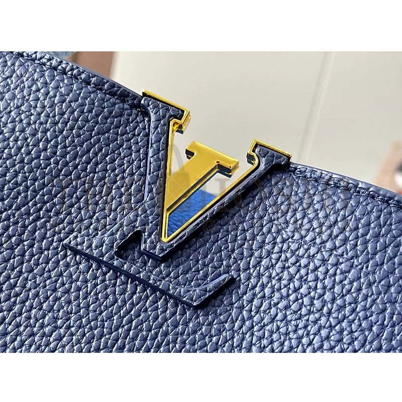 L0vis Vvtt0n LV Women Capucines MM Handbag Navy Blue Taurillon Leather Master Quality