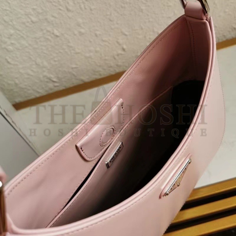 Pra*a Cleo Shoulder Large Bag In Pink Brushed Leather Master Quality