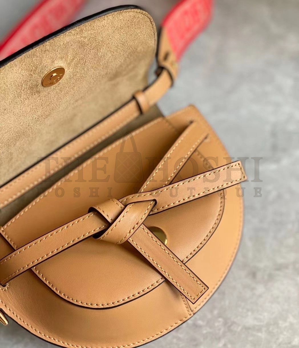 L0ew* Mini Gate Dual Bag In Brown Calfskin Master Quality