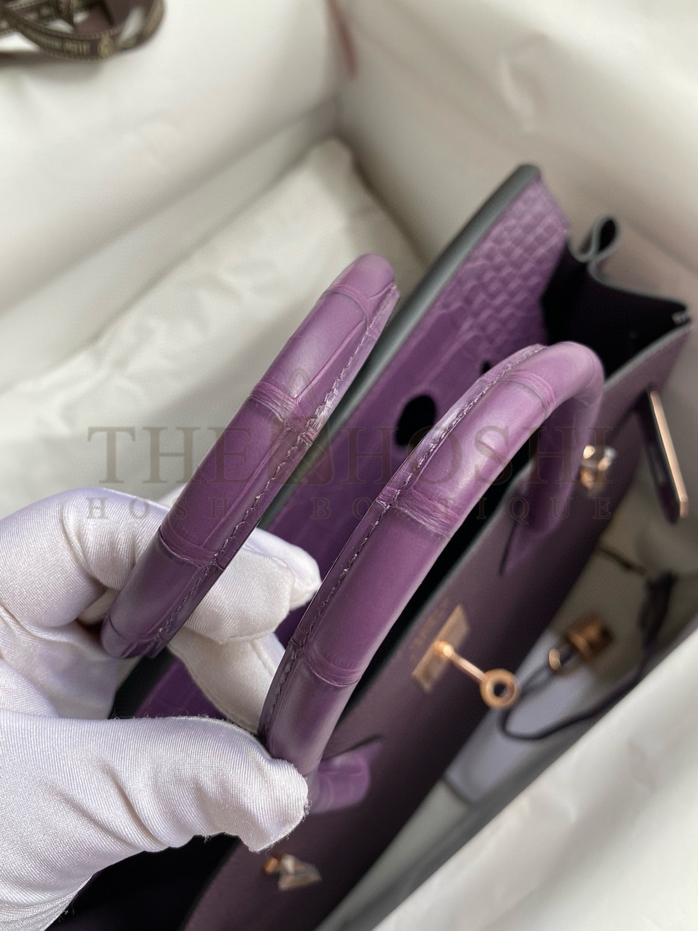 H**me5 Touch Birkin 30 Bag in Raisin Clemence and Matte Alligator Leather Master Quality