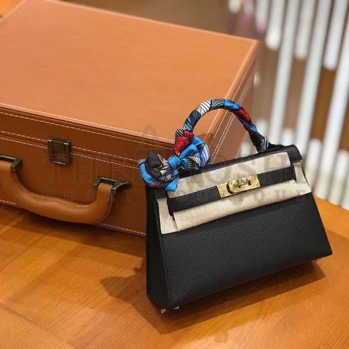 H**me5 Women Mini Kelly 20 Bag in Togo Leather with Gold Hardware-Black Master Quality