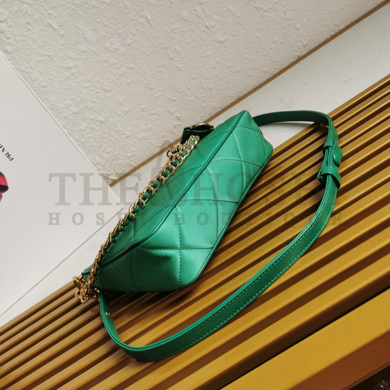 Pra*a Re-Edition 1995 Chaine Mini Bag in Green Re-Nylon Master Quality