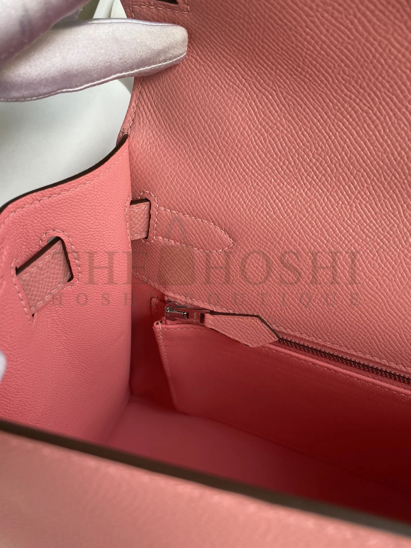 H**me5 Kelly Sellier 28 Handmade Bag In Rose Confetti Epsom Calfskin Master Quality