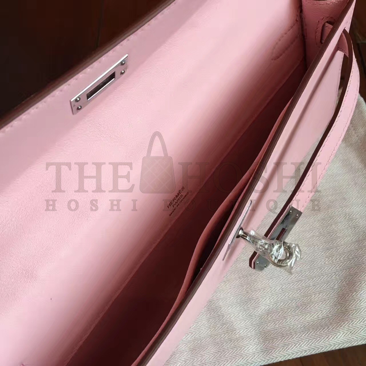 H**me5 Pink Swift Kelly Cut Handmade Bag Master Quality