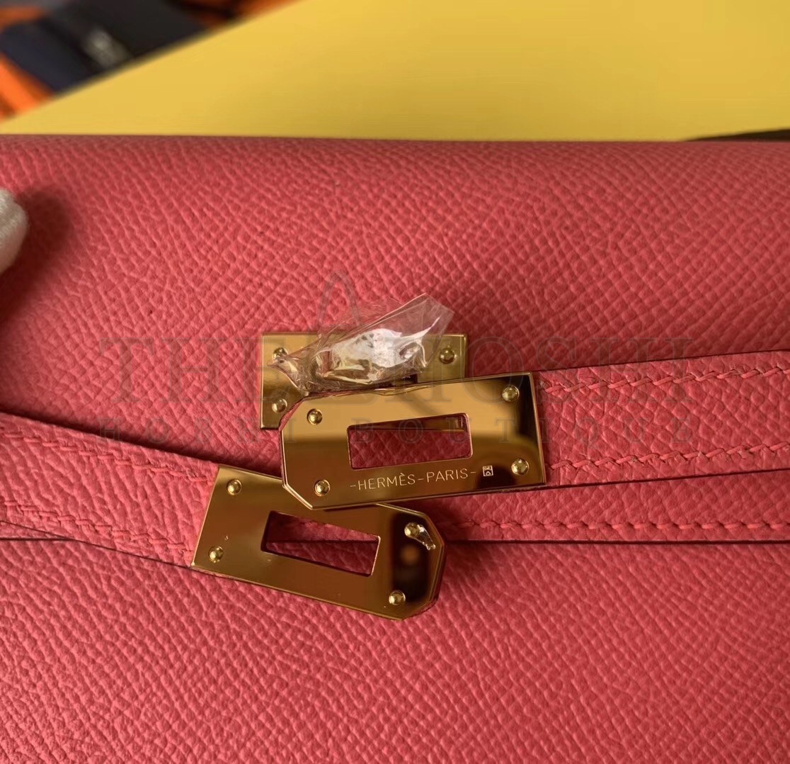 H**me5 Kelly Classique To Go Wallet In Rose Lipstick Epsom Calfskin Master Quality