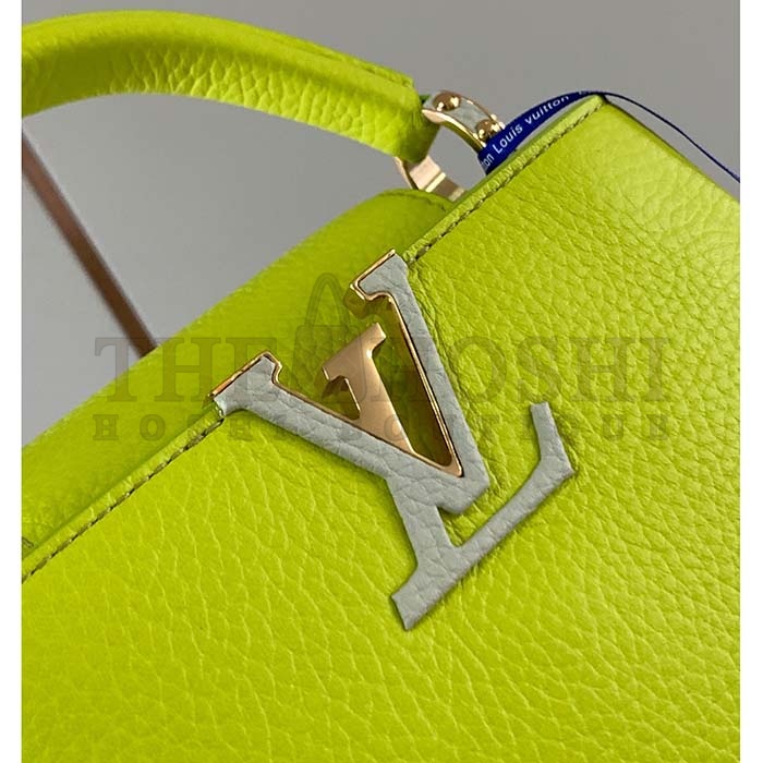 L0vis Vvtt0n LV Women Capucines BB Handbag Cedrat Yellow Crème Nacré Taurillon Leather Master Quality
